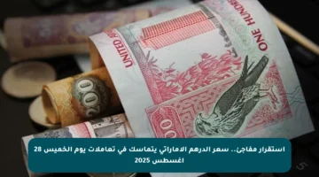 استقرار مفاجئ.. سعر الدرهم الإماراتي يتماسك في تعاملات يوم الخميس 28 أغسطس 2025